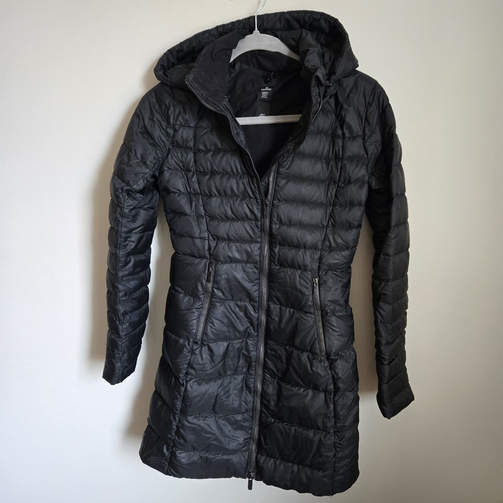 Lululemon BRAVE THE COLD Down Jacket Parka Puffer Hooded Black Womens Coat Sz  2 - Picture 4 of 12